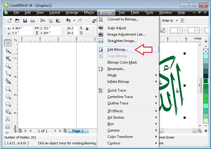 بٹ میپ مینیو سے ایڈیٹ آپشن منتخب کریں