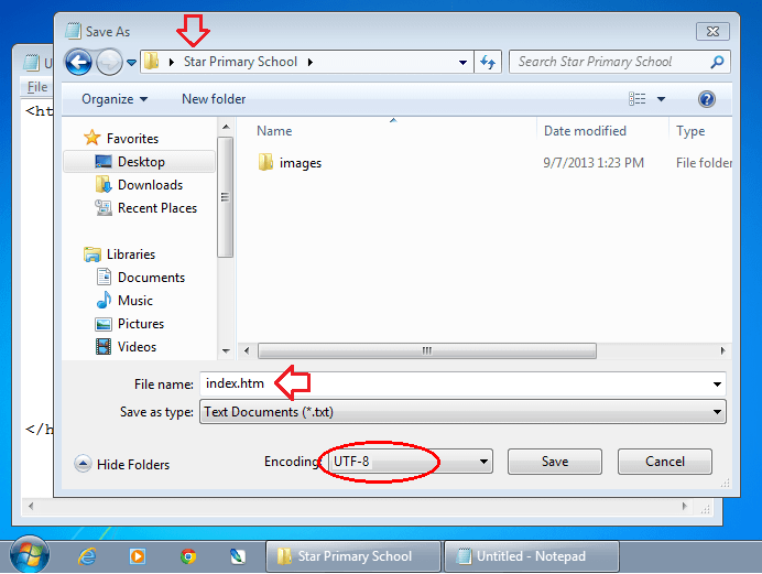 فائل کو index.htm کے نام سے محفوظ کریں فائل کو index.htm کے نام سے محفوظ کریں