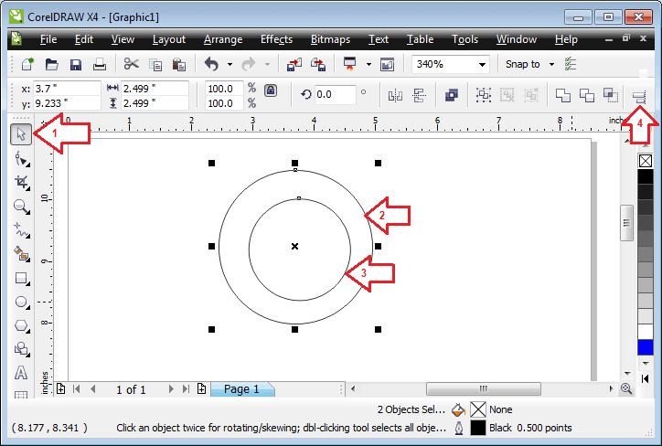 دونوں دائروں کو ایک دوسرے کے درمیان میں لائیں دونوں دائروں کو ایک دوسرے کے درمیان میں لائیں