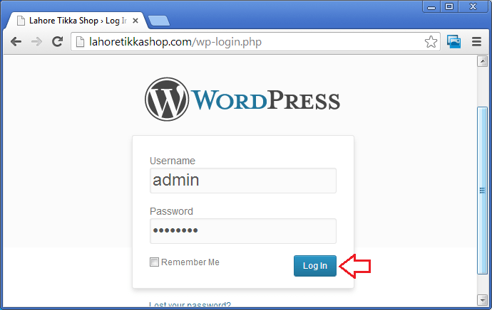 ورڈ پریس کے ڈیش بورڈ میں لاگ ان ہوں ورڈ پریس کے ڈیش بورڈ میں لاگ ان ہوں