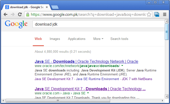 سرچ انجن کی مدد سے جاوا ڈیویلپمنٹ کٹ کا ڈاؤن لوڈ لنک تلاش کریں سرچ انجن کی مدد سے جاوا ڈیویلپمنٹ کٹ کا ڈاؤن لوڈ لنک تلاش کریں
