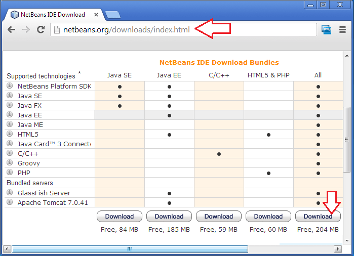 نیٹ بینز کی ویب سائیٹ سے نیٹ بینز آئی ڈی ای ڈاؤن لوڈ کریں نیٹ بینز کی ویب سائیٹ سے نیٹ بینز آئی ڈی ای ڈاؤن لوڈ کریں