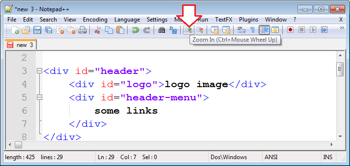 کوڈ کا فونٹ حسب ضرورت چھوٹا یا بڑا کریں