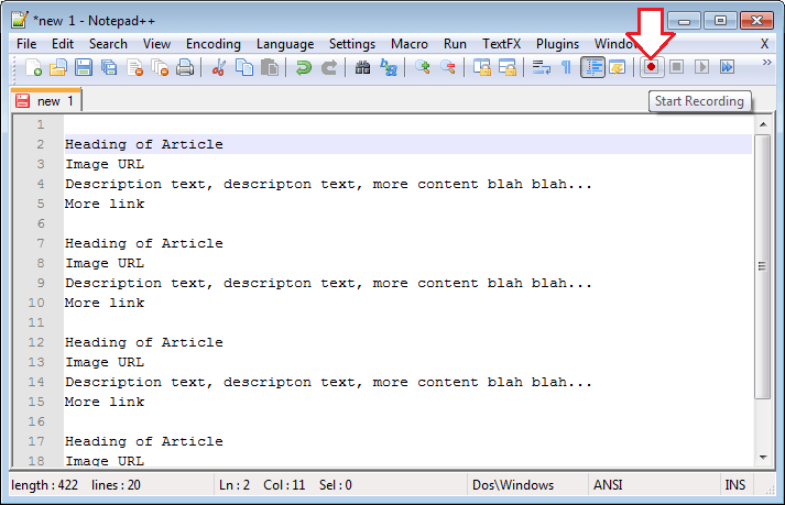 میکرو ریکارڈنگ شروع کریں