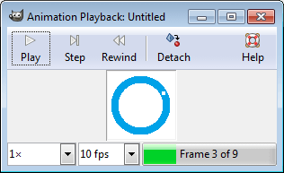 پلے بیک ڈائیلاگ باکس کی مدد سے اینی میشن ٹیسٹ کریں