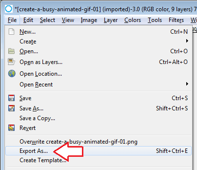 فائل مینیو میں سے ایکسپورٹ ڈائیلاگ باکس کھولیں
