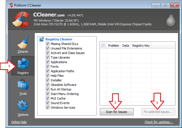 ونڈوز کی رجسٹری اسکین کر کے استعمال میں نہ آنے والی ویلیوز تلاش کریں