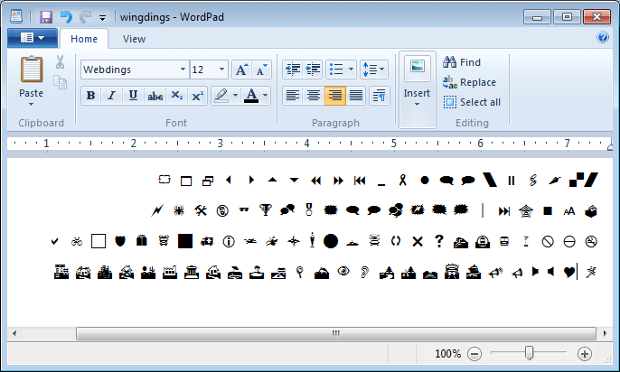 سلیکٹ کیے ہوئے انگلش کے حروف کے لیے ڈنگ بیٹ فونٹس استعمال کریں
