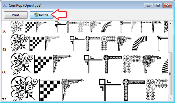 ڈاؤن لوڈ کیا گیا فونٹ انسٹال کریں