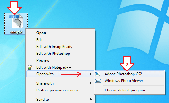 ان پیج سے ایکسپورٹ کی گئی ای پی ایس فائل فوٹو شاپ میں کھولیں