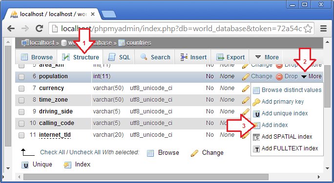 تلاش کو تیز رفتار بنانے کے لیے مطلوبہ فیلڈ کی انڈیکس بنائیں