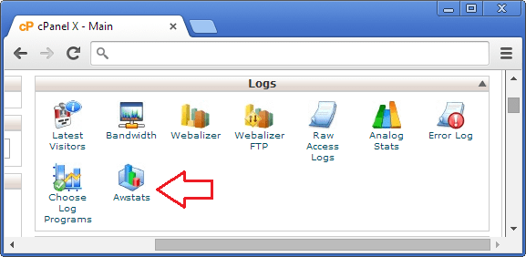 سی پینل میں موجود اے ڈبلیو سٹیٹس ایپلی کیشن کے لنک پر کلک کریں