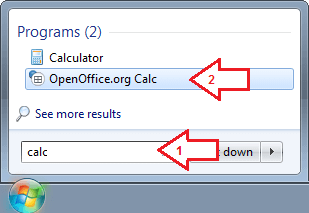 اوپن آفس کیلک کھولیں