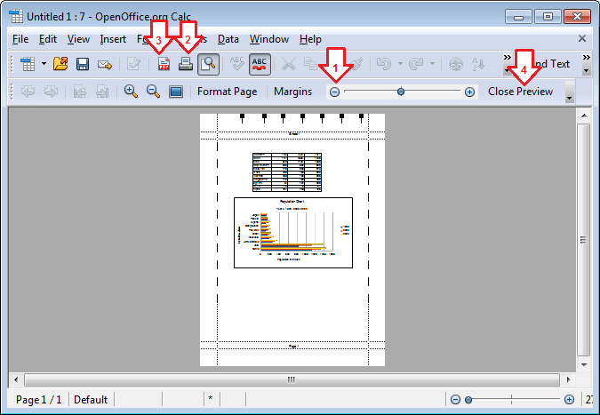 گراف کا پری ویو دیکھیں، اس کا سائز سیٹ کریں، اور اسکی پی ڈی ایف بنائیں یا پرنٹ کریں