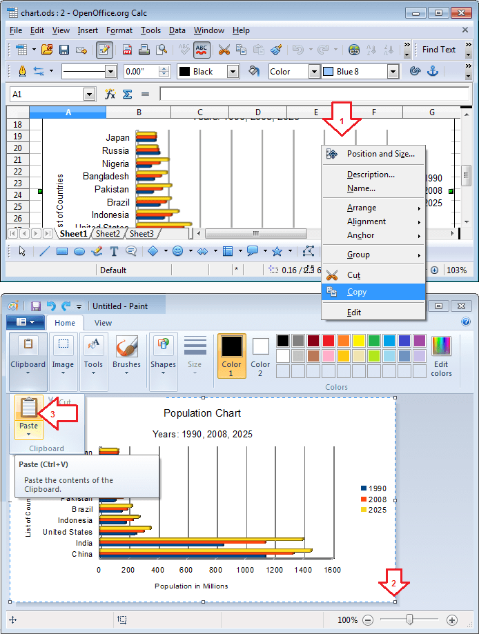 چارٹ پر رائٹ کلک کر کے کاپی کریں، اور ونڈوز پینٹ پروگرام میں اسے پیسٹ کرکے محفوظ کرلیں